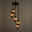 Authentic 5-Piece Ceiling Pendant Chandelier Mosaic Lamp, Closed Set Helix